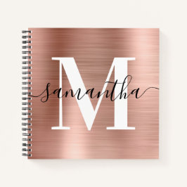 Cuaderno Relieve metalizado dorado Rosa fotográfico de firm