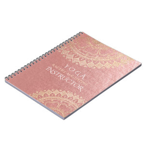 Cuaderno Relieve metalizado dorado rosado Mandala
