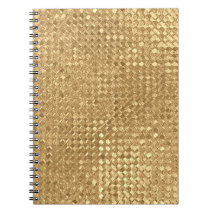 Cuaderno Relieve metalizado dorado, textura purpurina sin c
