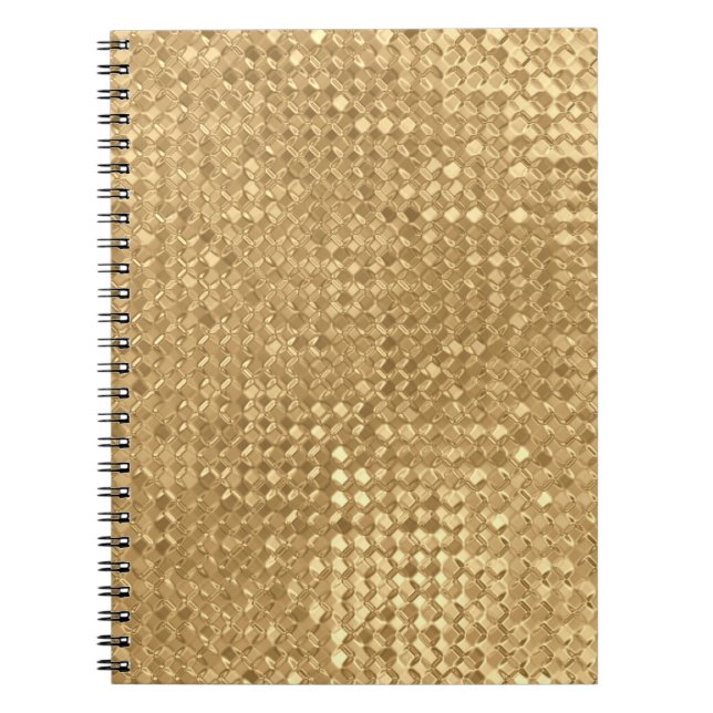 Cuaderno Relieve metalizado dorado, textura purpurina sin c (Frente)