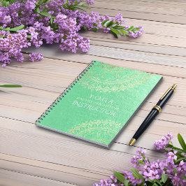 Cuaderno Relieve metalizado dorado verde Mandala