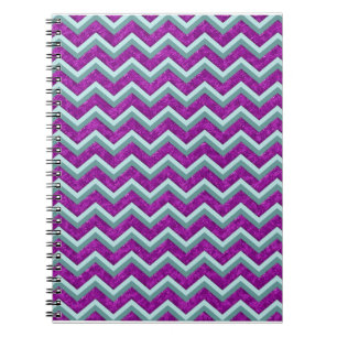 Cuaderno Relieve metalizado magenta y patrón ZigZag Verde a