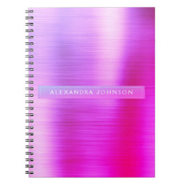Cuaderno Relieve metalizado morado y rosa profesional Giron