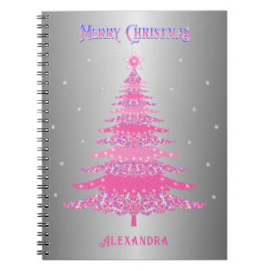 Cuaderno Relieve metalizado plateado Personalizado de nombr