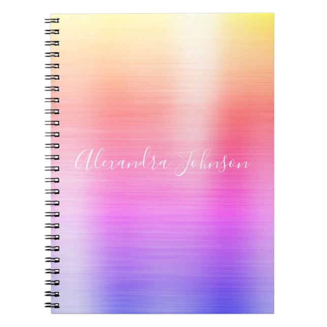 Cuaderno Relieve metalizado Rainbow Pastel Profesional Girl (Frente)