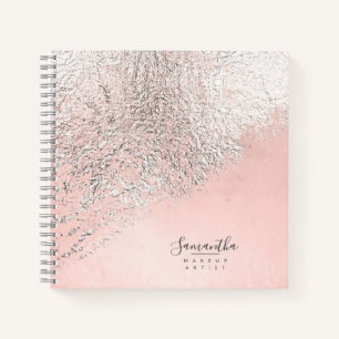 Cuaderno Relieve metalizado Resumen Rosa Plata Gold ID775