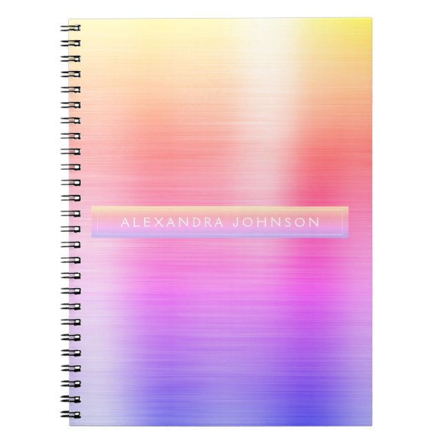 Cuaderno Relieve metalizado rosa y morado profesional Giron (Frente)