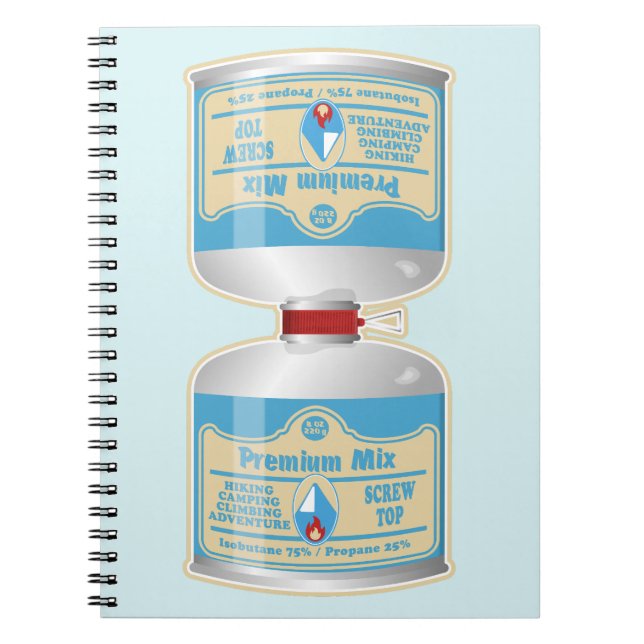 Cuaderno Rellenando botes de gas para cocinas de campamento (Frente)