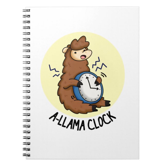 Cuaderno Reloj A-llama Llama Divertido Chiste  (Frente)