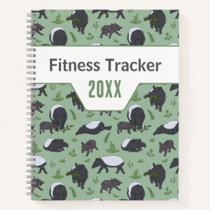 Cuaderno Reloj de actividad de tapir verde salvia selva