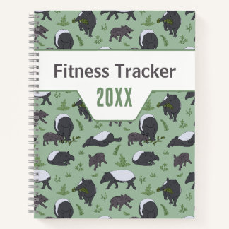 Cuaderno Reloj de actividad de tapir verde salvia selva