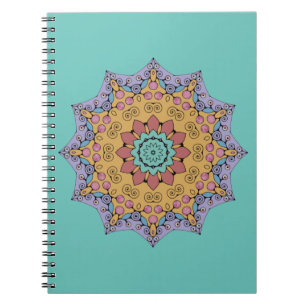 Cuaderno Reloj de Mandala Pintado a Mano 1