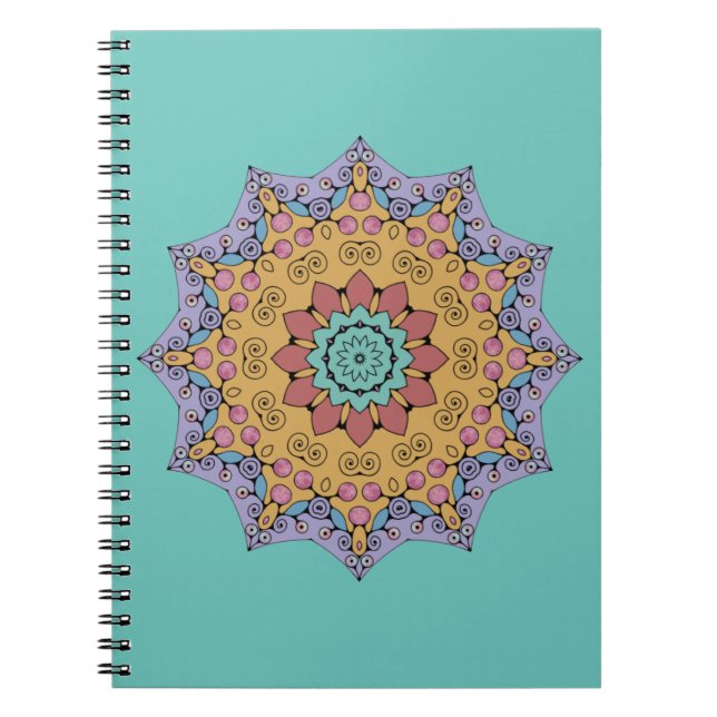 Cuaderno Reloj de Mandala Pintado a Mano 1 (Frente)