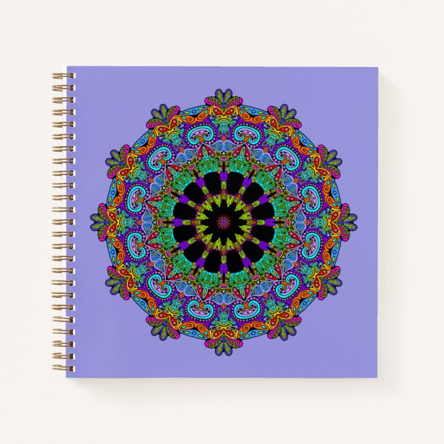 Cuaderno Reloj de Mandala Pintado a Mano 24 (Anverso)