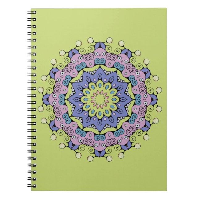 Cuaderno Reloj de mano pintado cara de Mandala 2 (Frente)