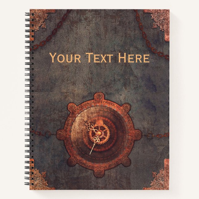 Cuaderno Reloj de rusty de Steampunk (Anverso)