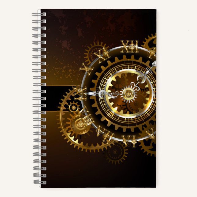 Cuaderno Reloj de vapor con engranajes antiguos (Anverso)