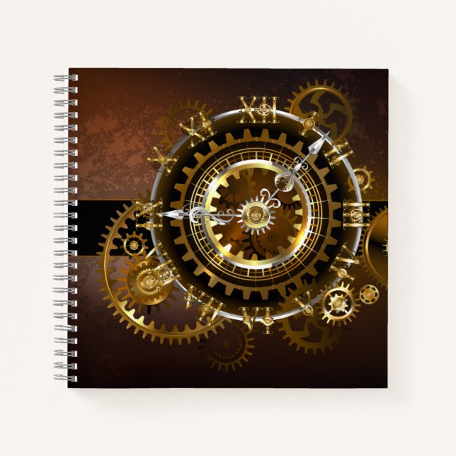 Cuaderno Reloj de vapor con engranajes antiguos (Anverso)