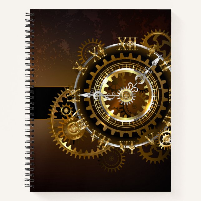 Cuaderno Reloj de vapor con engranajes antiguos (Anverso)