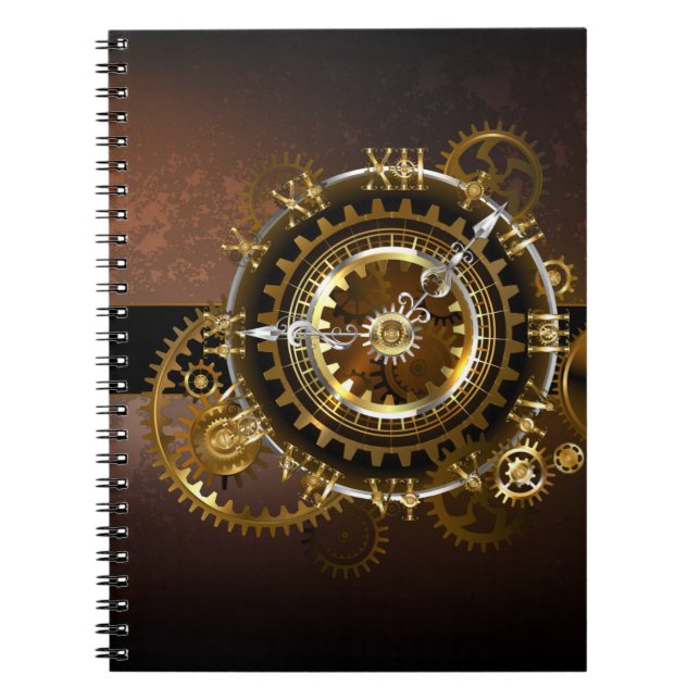 Cuaderno Reloj de vapor con engranajes antiguos (Frente)