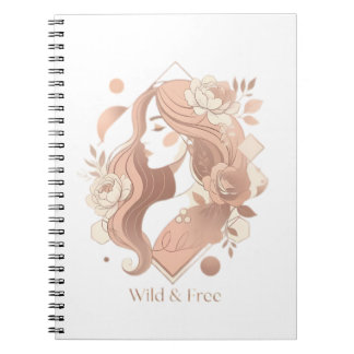 Cuaderno Rematada Estética Boho de Arte de Línea para Mujer