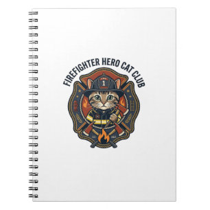 Cuaderno Remera gráfica de gato héroe bombero - Bombero