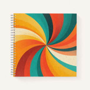 Cuaderno Remolino de Color Retro – Fondo Abstracto Vintage
