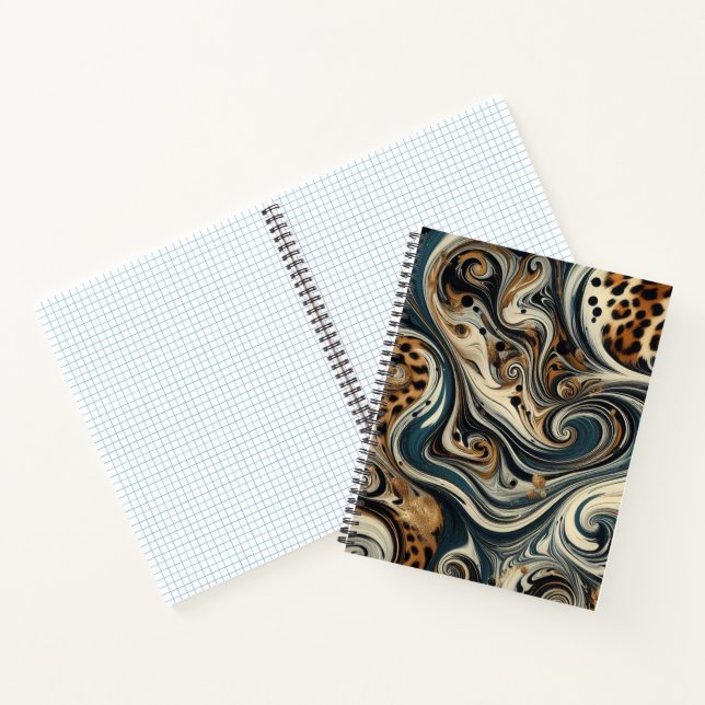Cuaderno Remolino de estampado de leopardo abstracto (Interior)