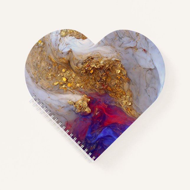 Cuaderno Remolino de mármol blanco con oro líquido (Anverso)
