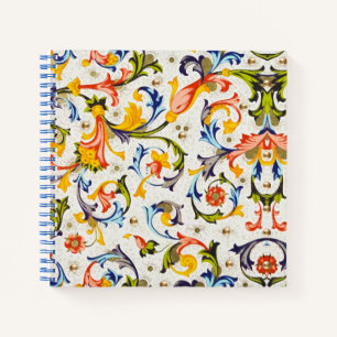 CUADERNO REMOLINO FLORAL AMARILLO DEL RENACIMIENTO FLORENTI