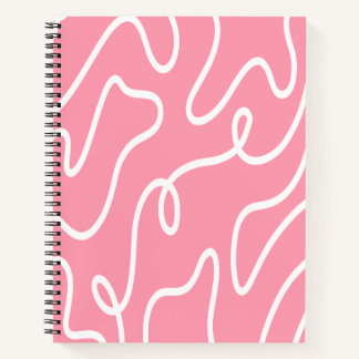Cuaderno Remolino Líquido Estético Patrón Ondulado Rosa Pas