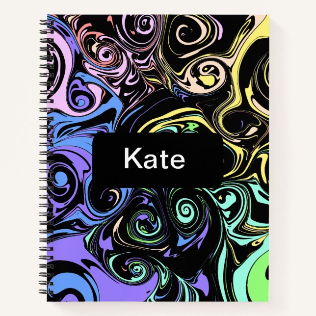 Cuaderno Remolinos coloridos abstractos (Anverso)