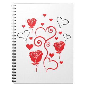 Cuaderno Remolinos de Corazones y Rosas