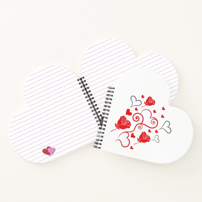 Cuaderno Remolinos de Corazones y Rosas (Interior)