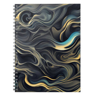 Cuaderno Remolinos de humo dorado sobre negro