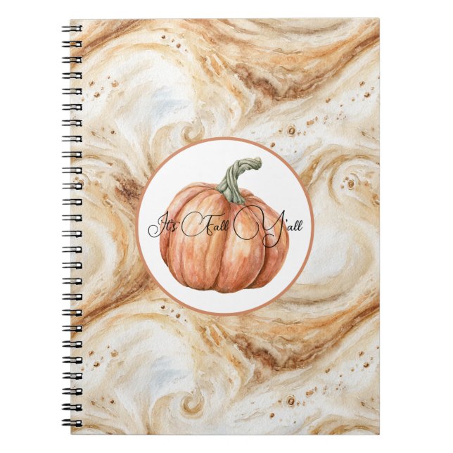 Cuaderno Remolinos de Latte de Calabaza Otoño Todos  (Frente)