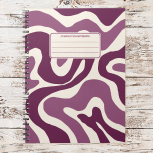 Cuaderno Remolinos Líquidos Retro Composición Abstracta Vin