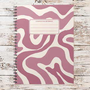Cuaderno Remolinos Líquidos Retro Composición Abstracta Vin