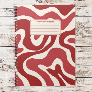Cuaderno Remolinos Líquidos Retro Composición Abstracta Vin