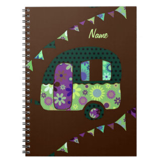 Cuaderno remolque retro de Shabbychic, acampador, arado de