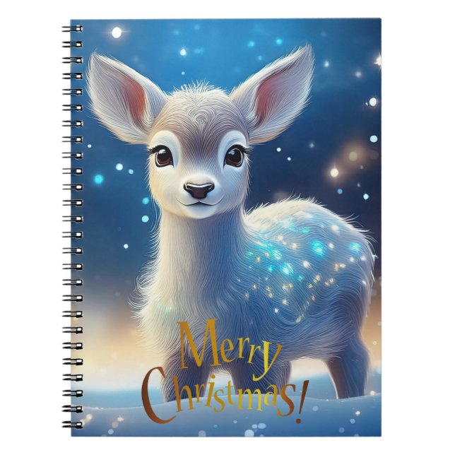 Cuaderno Reno con saludo de Feliz Navidad (Frente)
