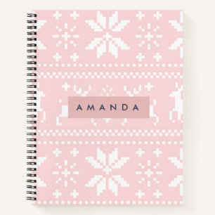 Cuaderno Reno Personalizado de Color Rosa Pastel Nórdico