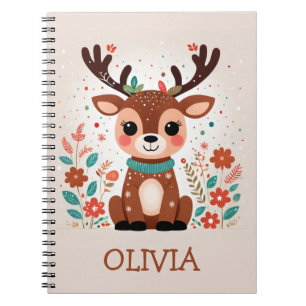 Cuaderno Reno Personalizado de Reno y Flores Lindo
