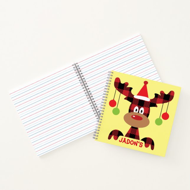 Cuaderno Reno rojo curado personalizado (Interior)