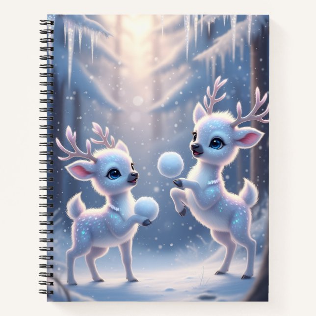 Cuaderno Renos Jugando Con Billones De Nieve (Anverso)