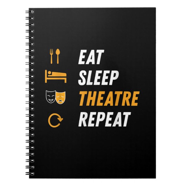 Cuaderno Repetición de Actriz de sueño de comer - Gráfica m (Frente)