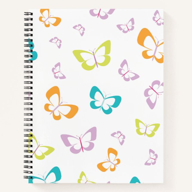 Cuaderno Repetir patrón de mariposa (Anverso)