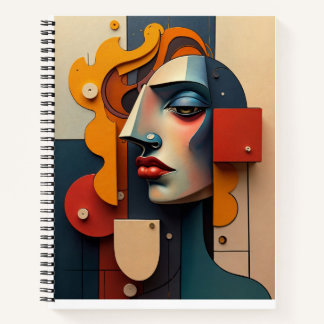 Cuaderno Representación abstracta del rostro de una mujer