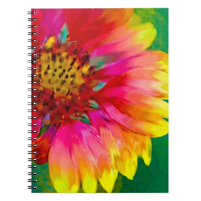 Cuaderno Representación artística de la flor Indian Blanket (Frente)