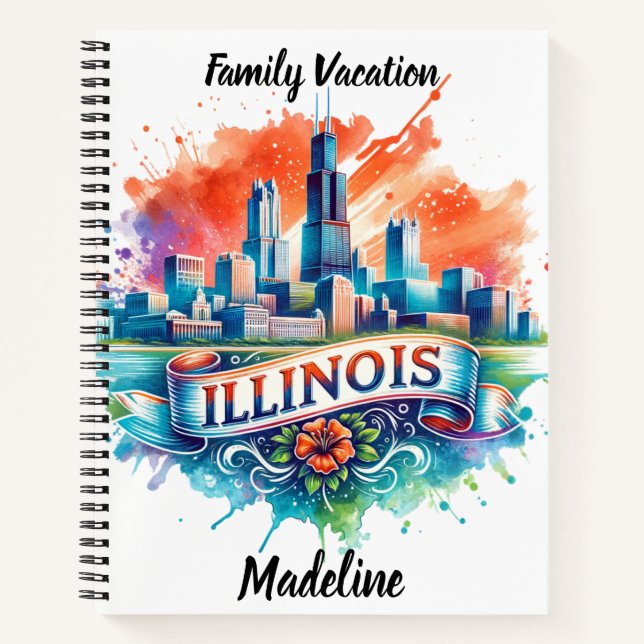 Cuaderno Representación artística del perfil de Illinois (Anverso)